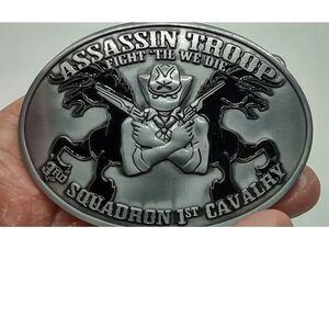 Assassin Troop Fight "Till We Die 3rd Squadron 1st Cavalry Belt Buckle